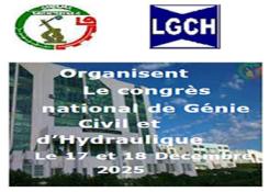 Congrès National de Génie Civil et Hydrauliques, 17-18 Décembre 2025